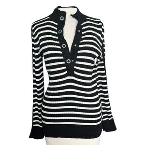 VINTAGE Women’s Ralph Lauren Classic Preppy Striped Knit Blouse Pullover Sz M